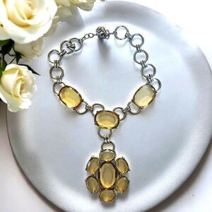 Y DROP Crystal Statement Necklace